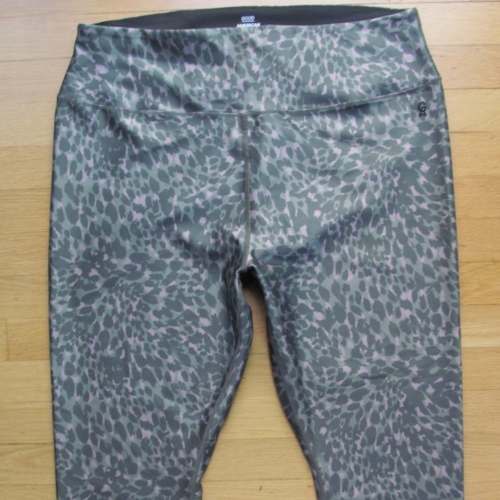 Good American Green Leopard Print Good Waist Leggings Women's 6 - 3XL - Picture 2 of 8